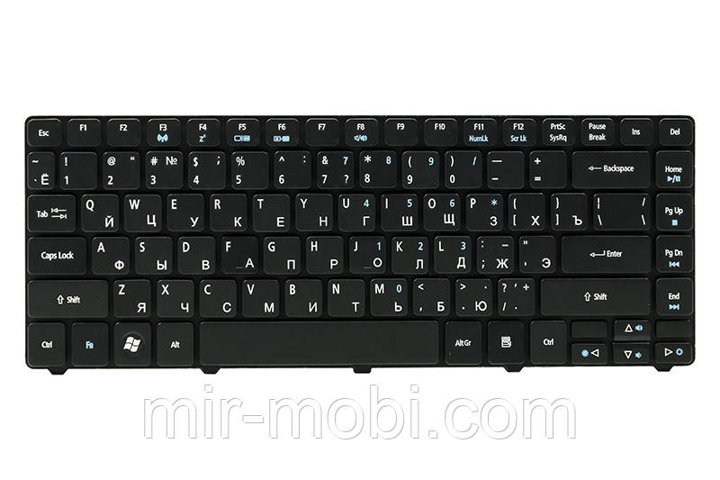 Клавiатура для ноутбука ACER Aspire 3810 чорний, чорний фрейм