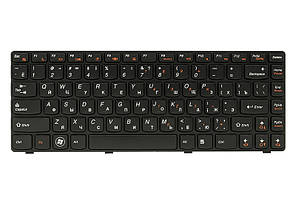 Клавiатура для ноутбука IBM/LENOVO IdeaPad G470 чорний, чорний фрейм
