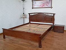 Двоспальне дерев'яне ліжко "Марго" з масиву натурального дерева від виробника (колір на вибір)