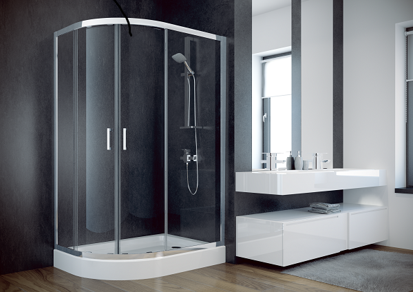 Душова асиметрична кабіна Modern 100x80x185 матова ТМ Besco, фото 2