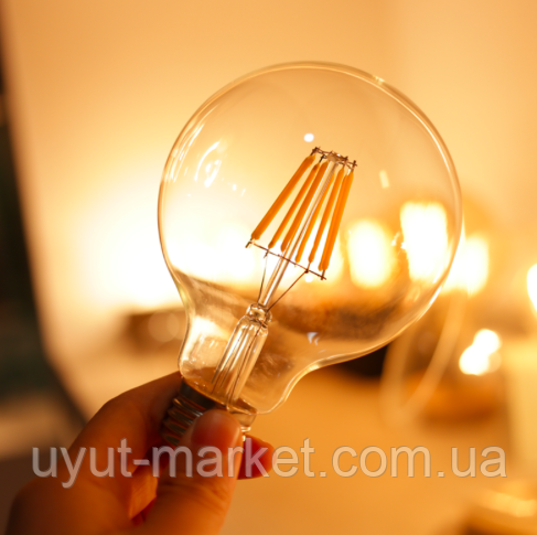 Лампа Едісона світлодіодна 6 Вт G125-6S6W куля , фото 1