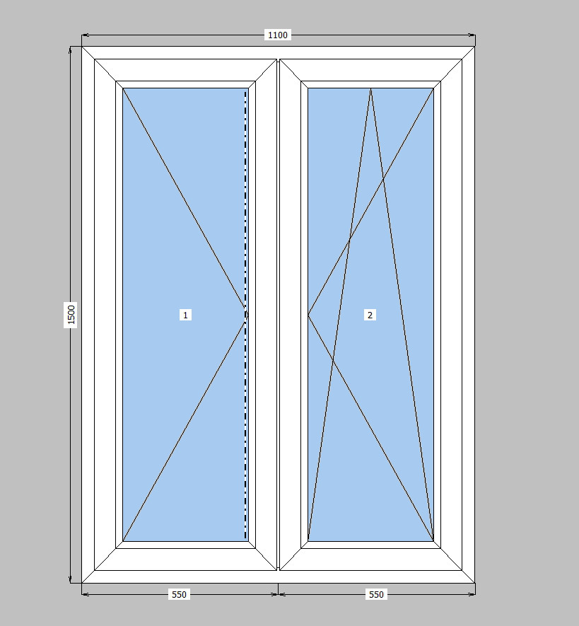 Штульпове вікно Rehau, двоскамерний пакет, пластикове вікно Рехау