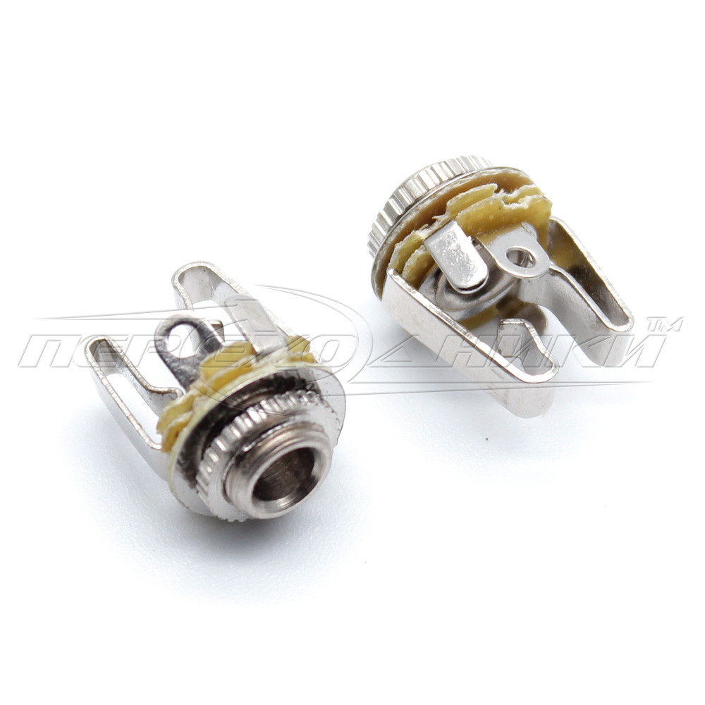 Роз'єм гніздо 3.5 мм стерео, монтажне на панель (метал), з гайкою