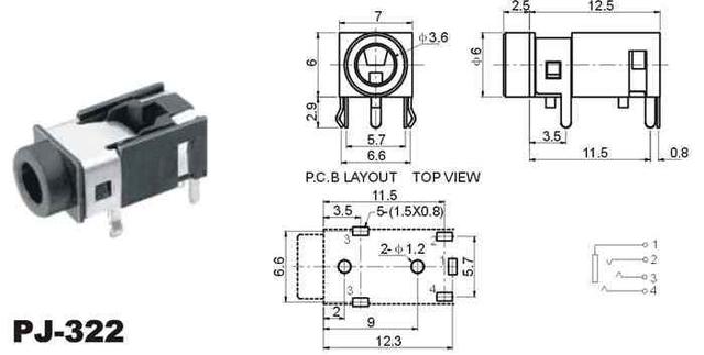 Разъем PJ-322-5P