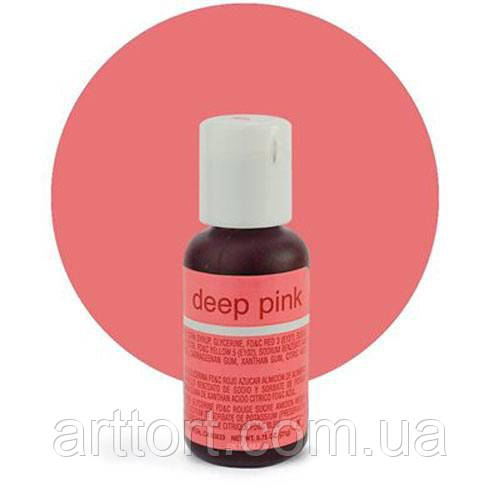 Гелевий харчовий барвник Chefmaster Deep Pink/Яскраво-рожевий, 20 г
