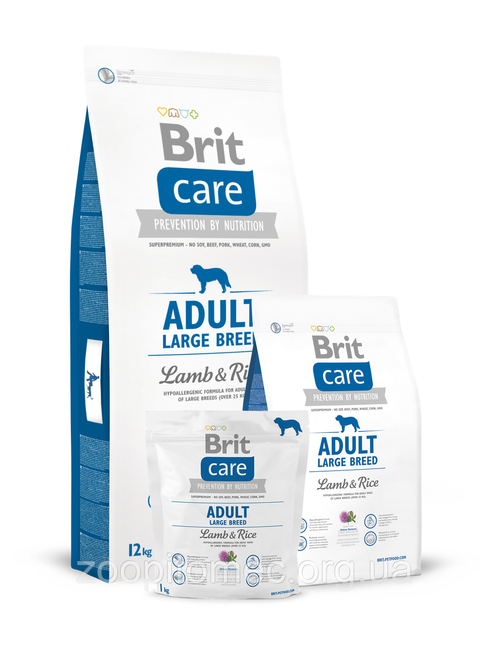 Корм Brit Care (Брит Кеа) Adult Large Breed Lamb Rice для дорослих великих порід з ягням і рисом, 3 кг