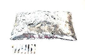 Конфеті тонкі смужки срібло. Вага: 50 г.