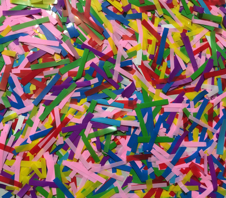 Конфеті тонкі смужки асорті. Вага: 250 г.