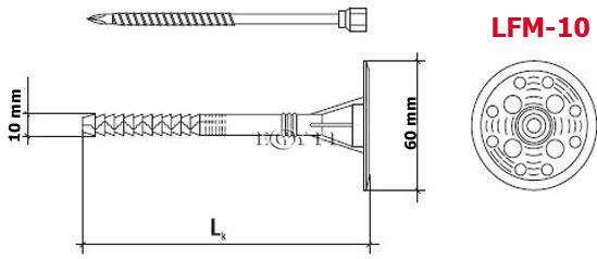 Дюбеля фасадные для минваты Wkret-met LFM с металлическим гвоздем и удлиненным распором. 160 мм - фото 3 - id-p653054629