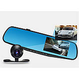 Дзеркало-відеореєстратор із двома камерами DVR 138W екран 4.3, фото 4