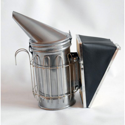 Димар пасічний з нержавіючої сталі, міх знімний з огородженням з прутка, фото 1