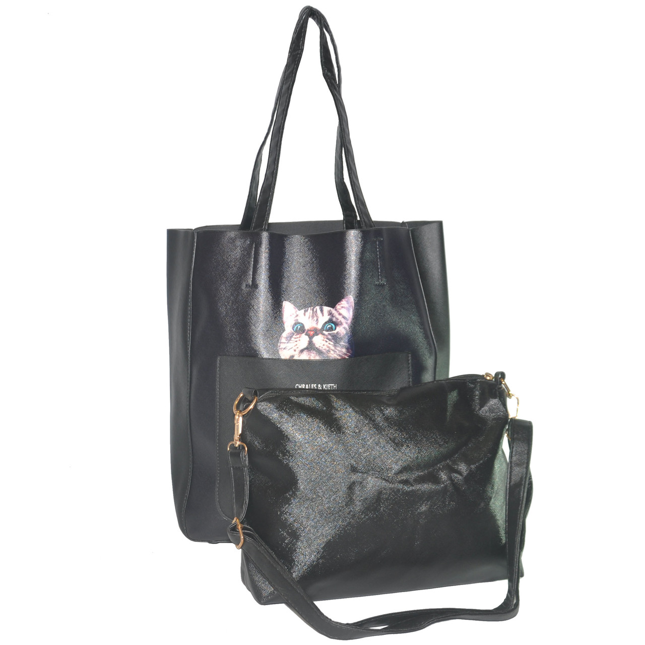Жіноча сумка з котиком 01534691450134black чорна, фото 1