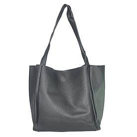 Жіноча сумка шоппер 2 в 1 на кнопці 01545103059525black чорна
