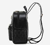 Набір жіночий - рюкзак, сумочка, косметичка, візитниця, брелок ведмедик (чорний), фото 4