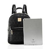 Набір жіночий - рюкзак, сумочка, косметичка, візитниця, брелок ведмедик (чорний), фото 8