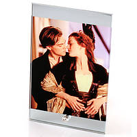 Стеклянная фоторамка с зеркальными краями (15х23 см) с Вашим дизайном