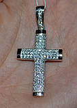 Срібний  Хрестик  з Золотими Накладками, фото 2