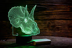 Змінна пластина для 3D ламп "Трицераптор" 3DTOYSLAMP