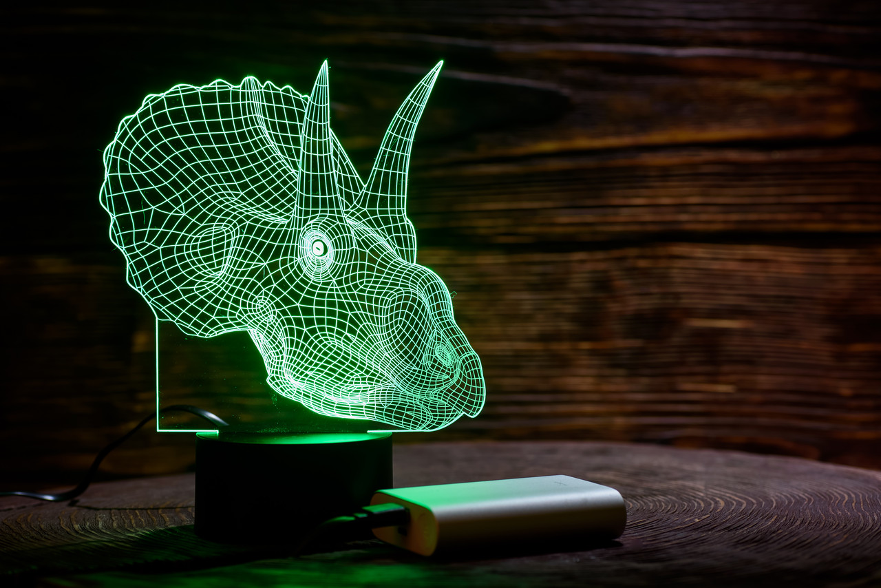 Змінна пластина для 3D ламп "Трицераптор" 3DTOYSLAMP, фото 1