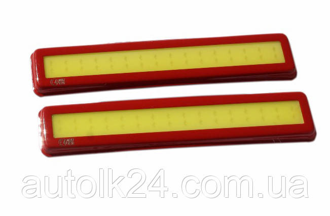 LED Денні ходові вогні 12 V (Оправа Червоного кольору)