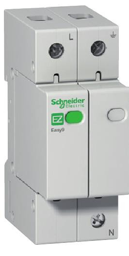 Пристрій захисту від імпульсних перенапруг Schneider Electric Easy9 1P+N, 20кА, 10кА, 1,3кВ для ІТ-обладнання