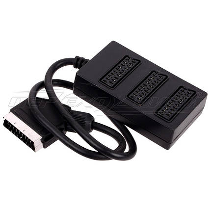 Розгалужувач штекер SCART на 3 гнізда, фото 1