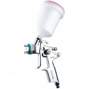 Краскопульт пневматичний тип HVLP верхній пластиковий бачок, діаметр форсунки-0,8 мм ITALCO H-3003-, фото 1