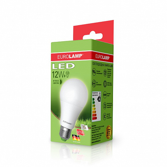 Лампа EUROLAMP LED 12w 3000K E27 A60 12273 D класична