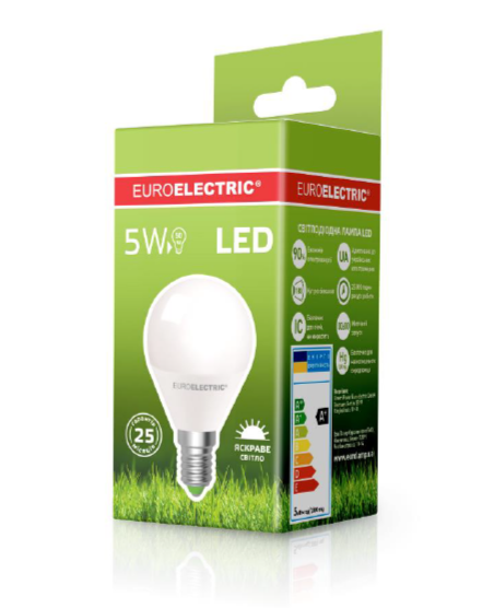 Лампа EUROELECTRIC LED 5w 4000K E14 G45 05144 (EE) куля