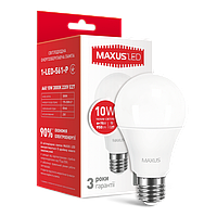 Лампа светодиодная MAXUS LED A 60 10w 3000K E27 1-LED-775