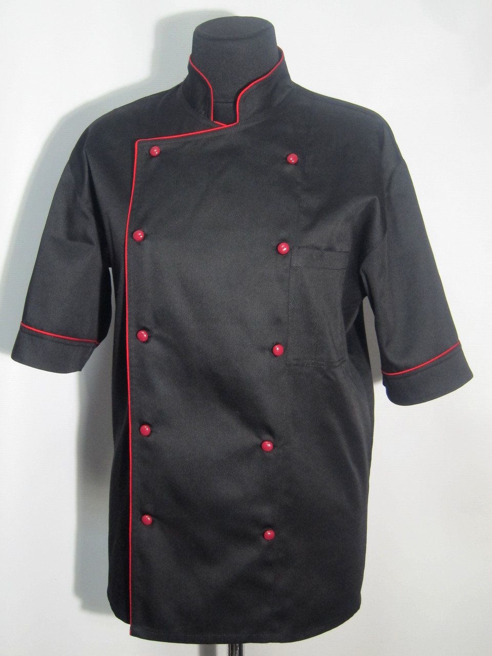 Кітель кухарський чоловічий чорний з червоним кантом Atteks - 00906, фото 1