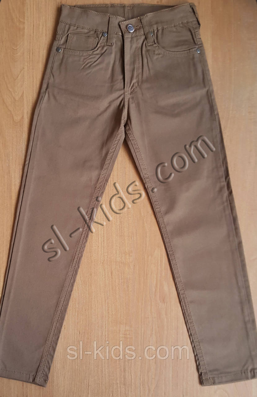 Штани, джинси для хлопчика 11-15 років (коричневі) опт пр.Туреччина