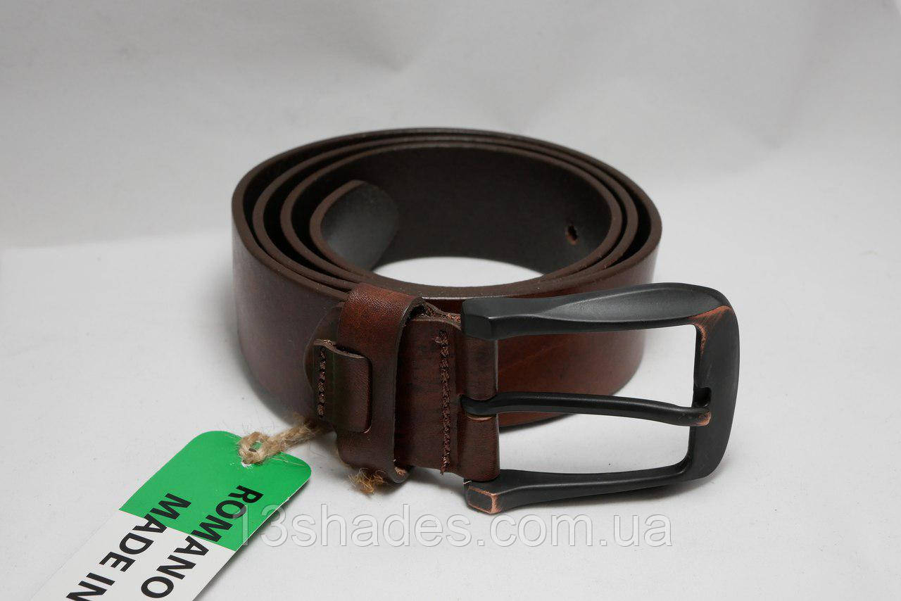Ремінь шкіряний чоловічий, коричневий, фото 1