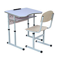 Комплект учнівський регульований 1-місний Антисколіозний (Парта 90132+1стіл)