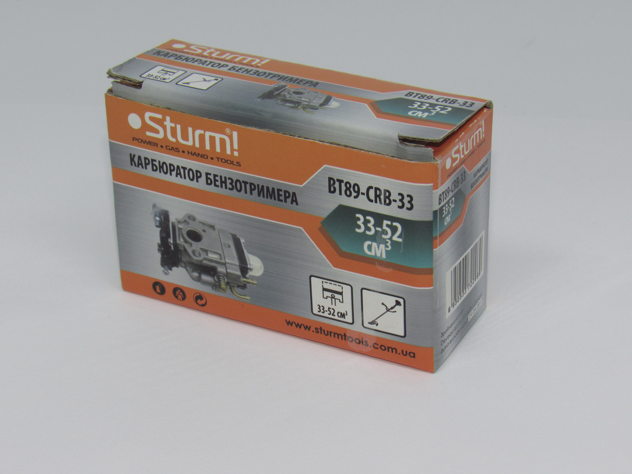 Карбюратор двигуна бензотримера, 33-52 куб, Sturm BT89-CRB-33