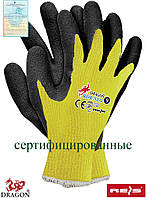 Перчатки защитные из флуоресцентного трикотажа с покрытием RDR-NEO YB