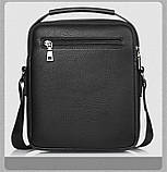Чоловіча сумка через плече Weixier Барсетка Чоловіча сумка для документів Чорна, фото 4
