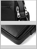 Чоловіча сумка через плече Weixier Барсетка Чоловіча сумка для документів Чорна, фото 8