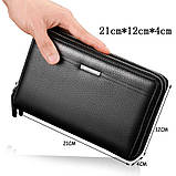 Сумка клатч гаманець чоловічий LEINASEN модель 2 (чорний), фото 2