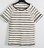 Джемпер для дівчинки 7-8 років, футболка дитяча розмір 122-128, футболка ТМ Little pieces Молочний в смужку 17062641, фото 2