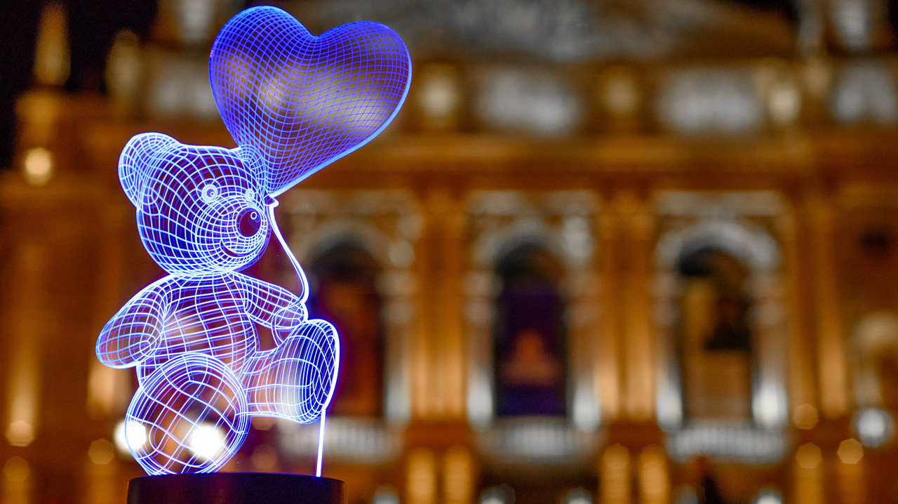 Змінна пластина для 3D ламп "Ведмедик із кулькою" 3DTOYSLAMP, фото 1