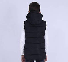 Жилетка для мальчика, демисезонная, утеплена тинсулейтом. 987QH_black BSST, фото 3