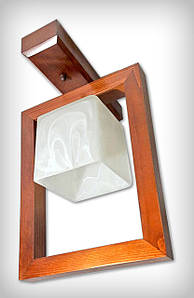 Люстра стельова з дерева на 1 лампу Рамка/1 коричнева для кухні, коридору, кабінету, передпокою, гардеробної