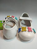 Дитячі Туфлі білі з метеликами 24-15.5, фото 3