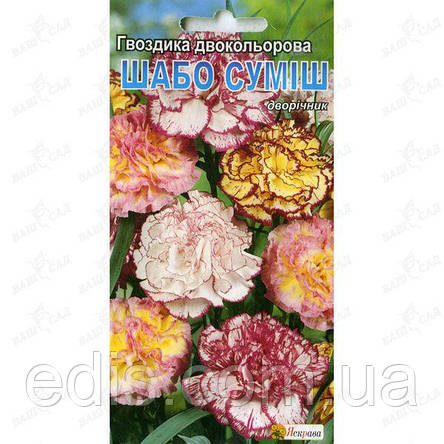 Гвоздика Шабо двокольорова суміш 0,2 г, насіння Яскрава, фото 2