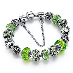 Жіночий браслет на руку Primolux Sharm з шармами - Green