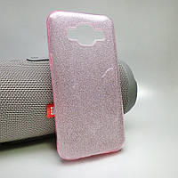 Чехол для Samsung J500 / J5 (2015) силиконовый противоударный блестящий Glitter Case розовый