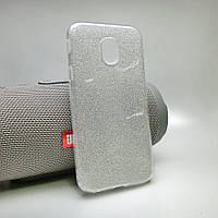 Чехол для Samsung J330 / J3 (2017) силиконовый противоударный блестящий Glitter Case серый