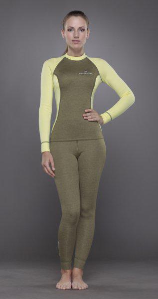 Футболка Tramp Outdoor Tracking Lady з довгим рукавом жіноча зелений/жовтий Артикул TRUL-006T