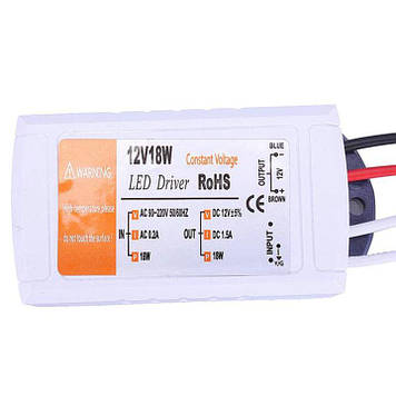 Блок живлення БЖ для LED-стрічок 220 V — 12 V 1.5 A 18W